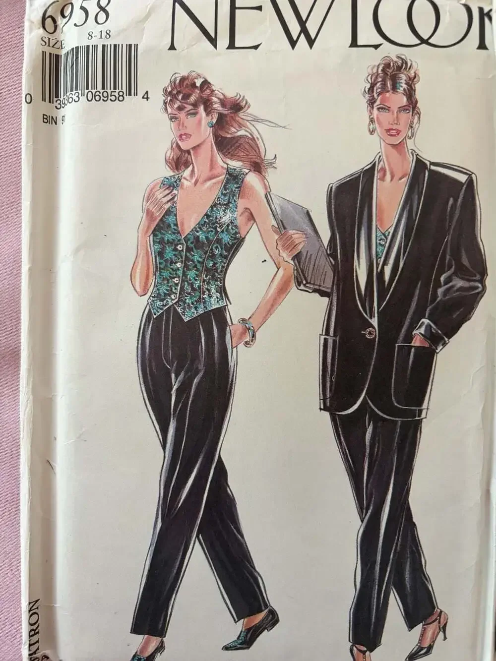 Lot of 2 Vintage New Look Sewing Patterns 6958 and 6154 Size 8-18